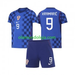 Camisola Croácia Andrej Kramaric 9 Criança Equipamento Segundo Copa do Mundo 2026 Manga Curta
